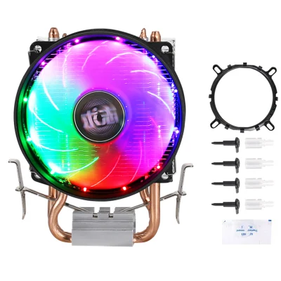 12ème génération 2 caloducs 90mm ventilateur PWM 4 broches PC silencieux 3 broches refroidisseur de processeur pour Intel LGA 1700 775 1150 1151 1155 1156 1200 1366 AMD